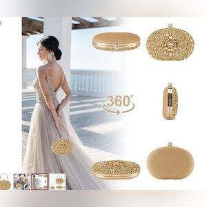 Gold and Silver Crystal Elegant Clutch